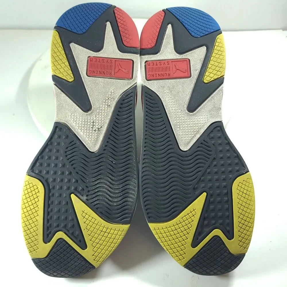 PUMA RS-X Toys Men Sz 12 Sneaker Shoe White Yellow Red Black Suede 369449-02 EUC - Picture 14 of 16